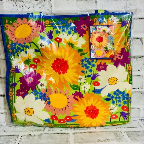 Brighton Handbags - Brighton “In The Garden” Canvas Tote Floral Print Tote Bag NWT